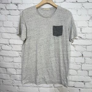 Marine Layer Mens Pocket T-Shirt Size M/L Heather Gray Short‎ Sleeve